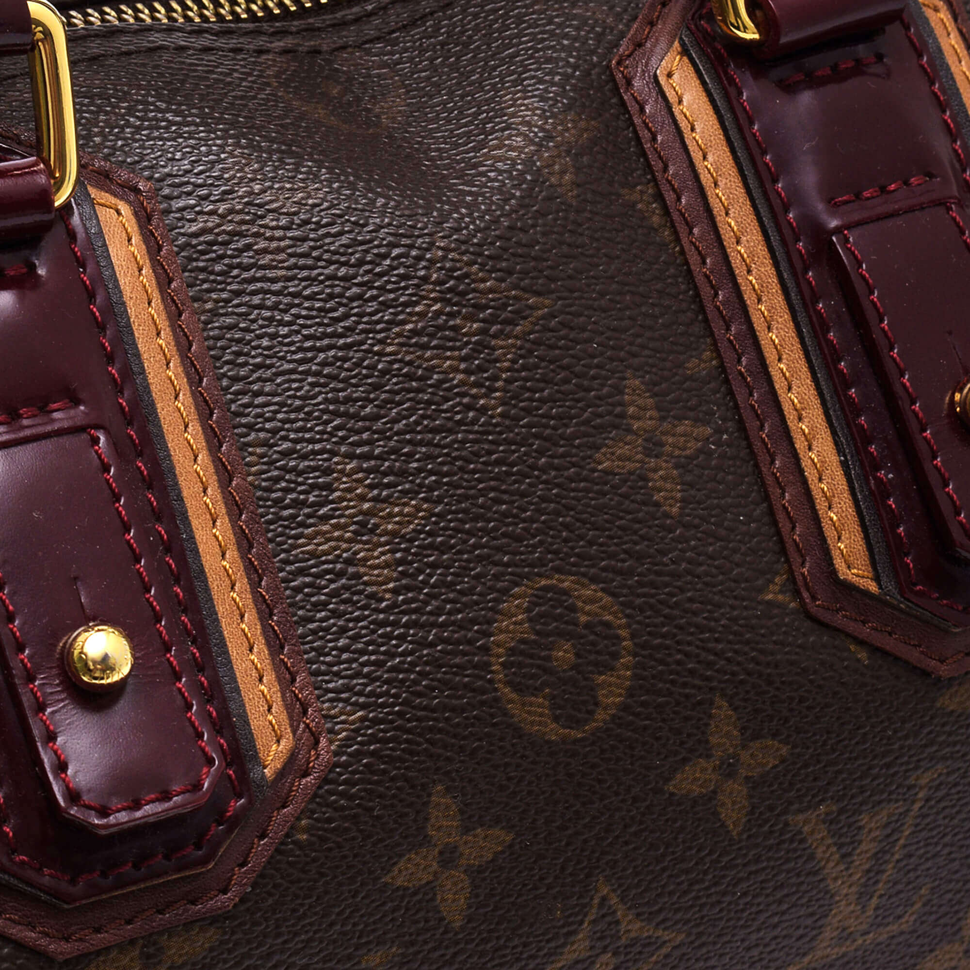 Louis Vuitton - Bordeaux Leather & Monogram Canvas Mirage Limited Edition Speedy 30 Bag